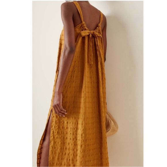 Mara Hoffman Swim Lexi Woven Cotton Midi Dress Trench Tan Brown Size Small - Picture 2 of 14